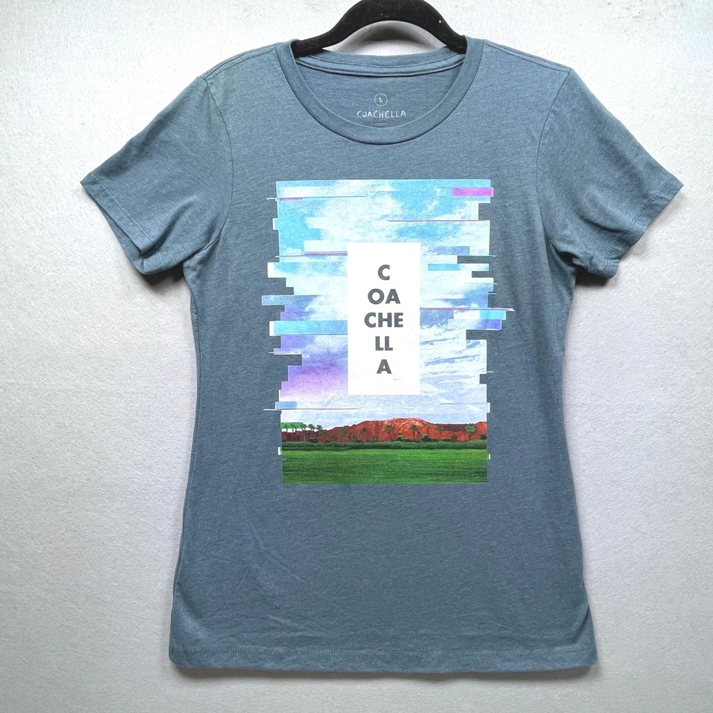 Coachella Music Art Festival Graphic T-Shirt Women Large Desert Print Tee